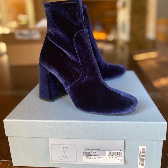New Prada Calzature Donna Boots Blue 38.5 - Picture 2 of 7